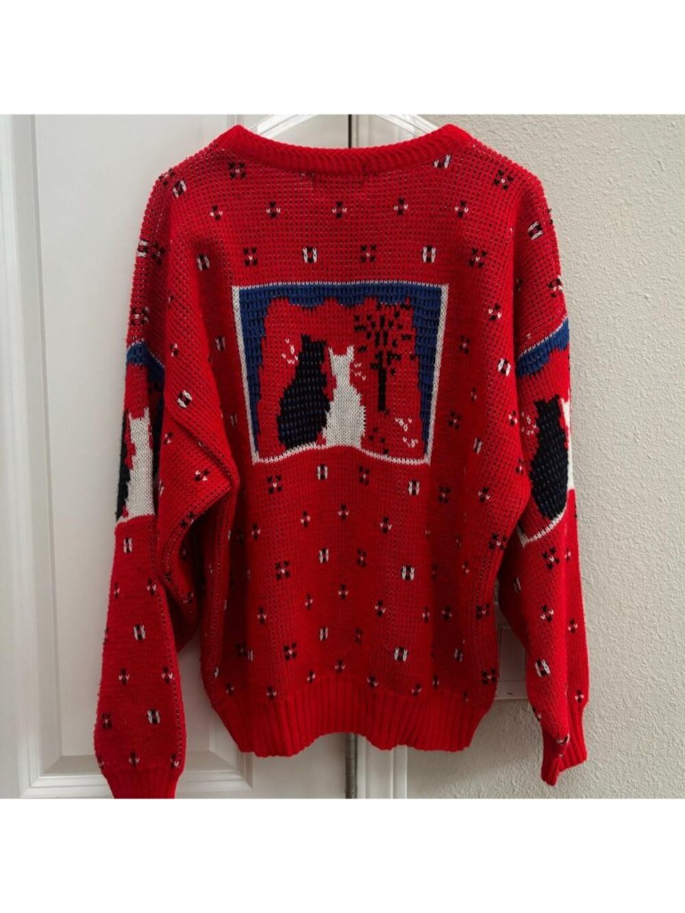 Vintage College Point Knit Cat Sweater | College Point